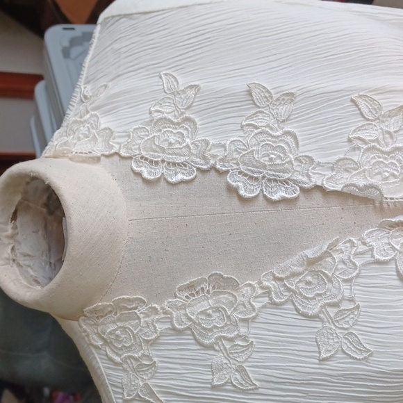 VINTAGE S. L. FASHIONS Lace Satin Boho Jacket, XL, 20" PTP, 30"L - Picture 2 of 8